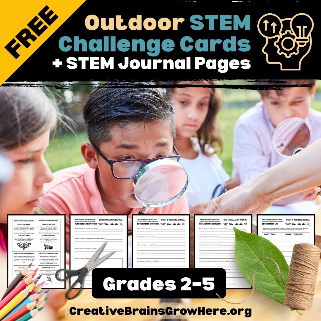 Free Outdoor STEM Challenge Cards for Kids | Screen-Free Summer Learning Activities